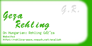 geza rehling business card